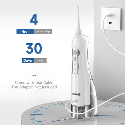 Oral Irrigator D52 Portable Dental Water Flosser USB Rechargeable Water Jet Floss Tooth Pick 4 Jet Tip 220Ml 3 Modes Teeth Clean